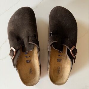 Birkenstock Boston BS Mocca Suede Clogs | Size 38 (US 7-7.5)